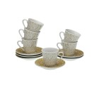 Set of 6 Cups with Plate Versa Serpentine Porcelain
