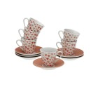 Set of 6 Cups with Plate Versa Amore Porcelain