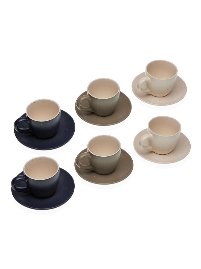 Juego de 6 Tazas con Plato Versa Gres