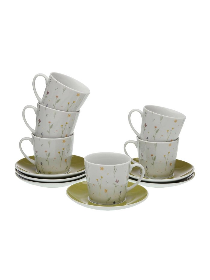 Set of 6 Cups with Plate Versa Laison Porcelain