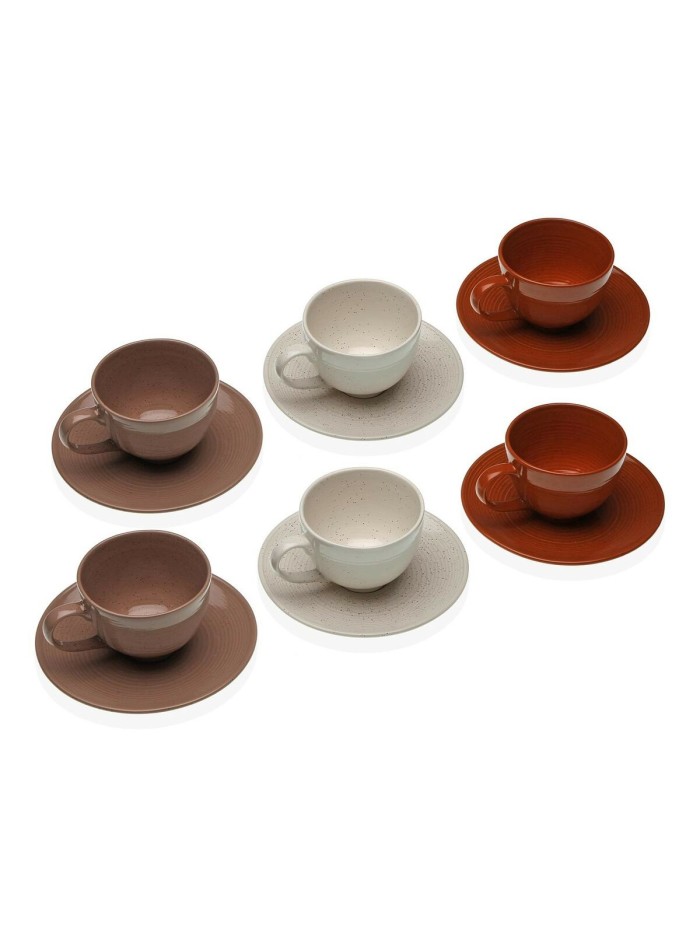 Set of 6 Cups with Plate Versa Romane Stoneware