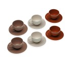 Juego de 6 Tazas con Plato Versa Romane Gres