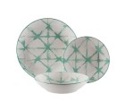 Assiettes Versa Pompeia Turquoise Porcelaine 18 Pièces