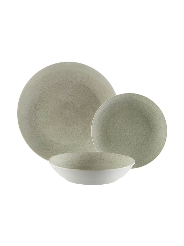 Vajilla Versa Pia Gris Porcelana 18 Piezas