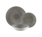 Assiettes Versa Pia Gris Porcelaine 18 Pièces