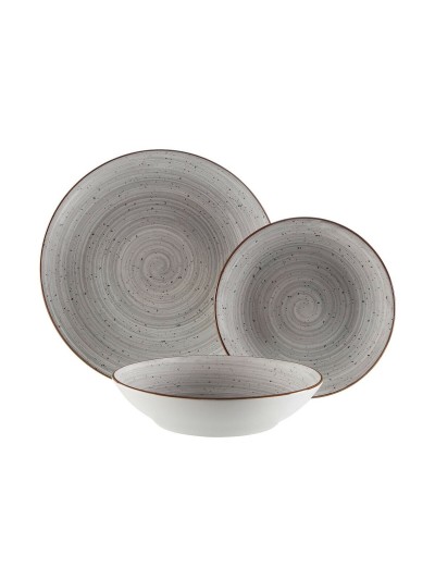Vajilla Versa Alba Gris Porcelana 18 Piezas