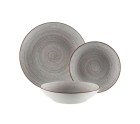 Assiettes Versa Alba Gris Porcelaine 18 Pièces