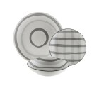 Assiettes Versa Anette Gris Porcelaine 18 Pièces
