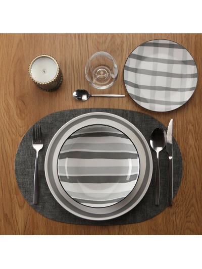 Tableware Versa Anette Grey Porcelain 18 Pieces