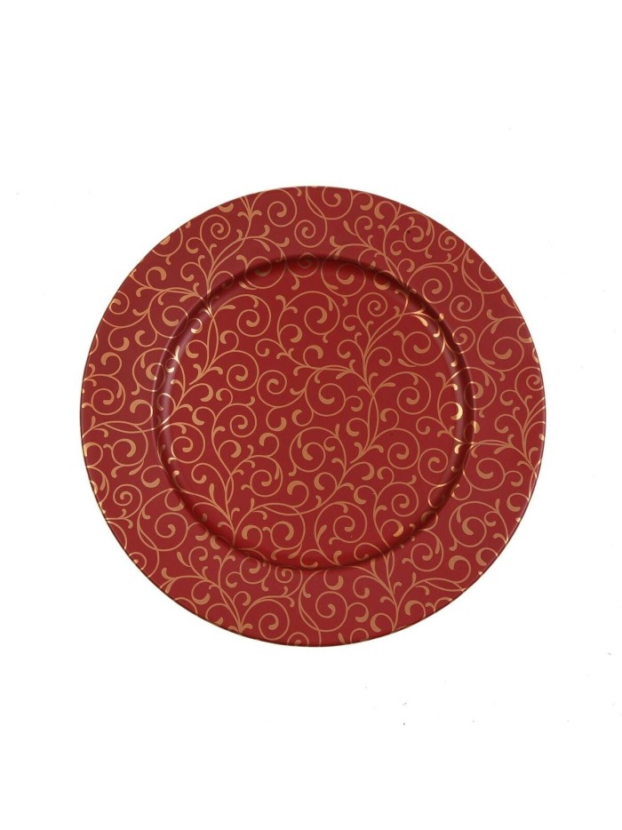 Underplate Versa Serpentine Red Metal 33 x 1,5 x 33 cm