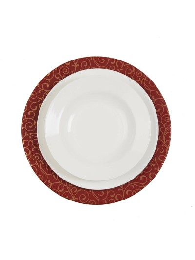 Underplate Versa Serpentine Red Metal 33 x 1,5 x 33 cm