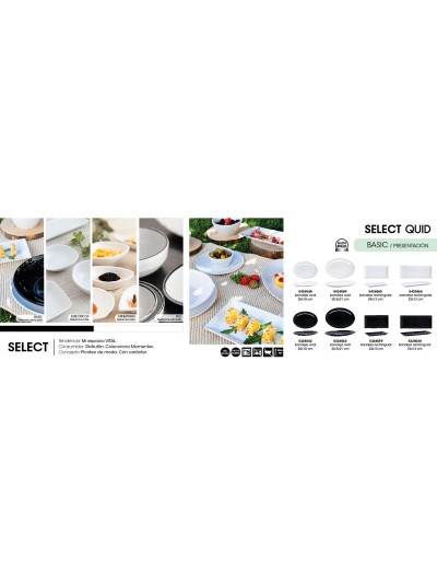 Bandeja Quid Select Basic Blanco Melamina 30,5 x 21,2 cm (24 Unidades)