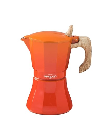 Cafetera Italiana petra Naranja Aluminio 6 Tazas (Reacondicionado B)
