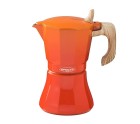 Cafetera Italiana petra Naranja Aluminio 6 Tazas (Reacondicionado B)