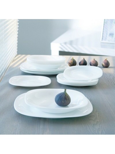 Dinnerware Set Luminarc Carine White Glass 18 Pieces