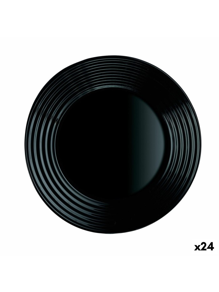 Dessert dish Luminarc Harena Black Glass (19 cm) (24 Units)