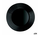 Plato de Postre Luminarc Harena Negro Vidrio (19 cm) (24 Unidades)