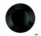 Plato Llano Luminarc Harena Negro Vidrio (25 cm) (24 Unidades)
