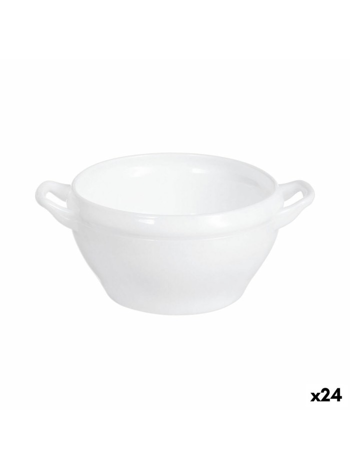 Bowl Luminarc With handles White Glass 540 ml (24 Units)