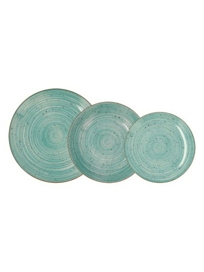 Dinnerware Set Quid Montreal Ceramic Turquoise Stoneware 18 Pieces
