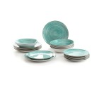 Dinnerware Set Quid Montreal Ceramic Turquoise Stoneware 18 Pieces