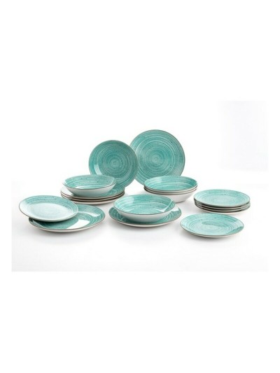 Service de Vaisselle Quid Montreal Céramique Turquoise Grès 18 Pièces