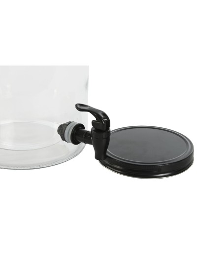 Dispensador de bebidas Home ESPRIT Negro Metal Cristal 5,5 L 21 x 21 x 37 cm
