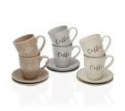 Set of Mugs with Saucers Lieke Tea Stoneware (6 pcs)