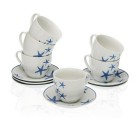 Juego de Tazas de Café Blue Sea Porcelana (6 Piezas)