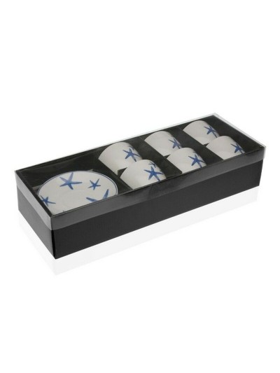 Juego de Tazas de Café Blue Sea Porcelana (6 Piezas)