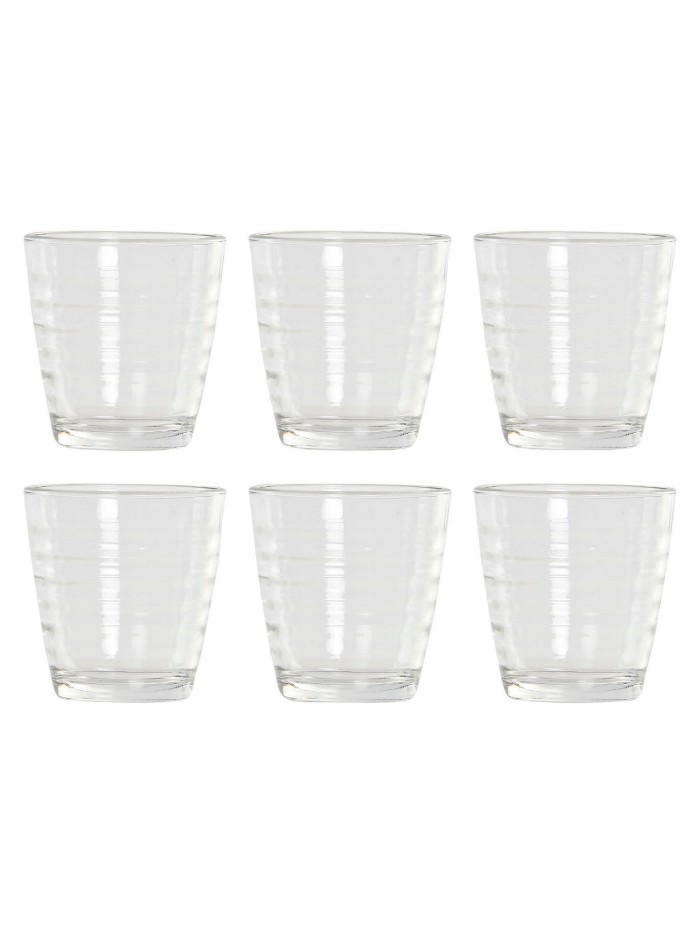 Set de Vasos DKD Home Decor Multicolor Transparente Cristal Plástico 250 ml (6 pcs)