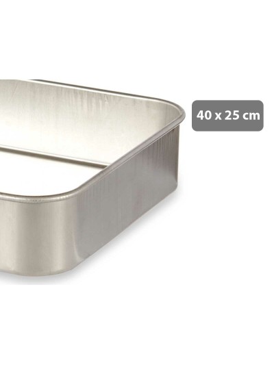 Roasting Tin 26 x 6,5 x 41 cm Silver Aluminium