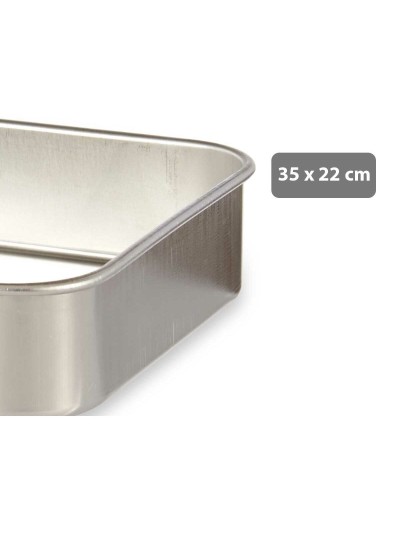 Plat à gratin 23,5 x 6 x 36 cm Argenté Aluminium