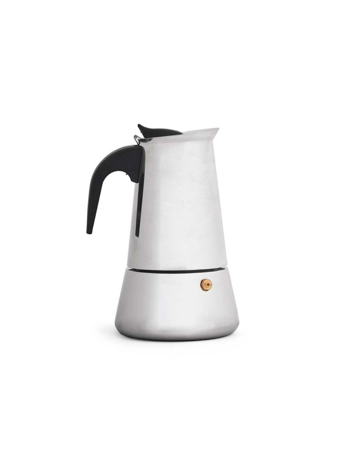Cafetière Italienne Noir Argenté Acier 6 Tasses