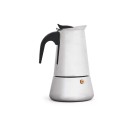 Cafetière Italienne Noir Argenté Acier 6 Tasses