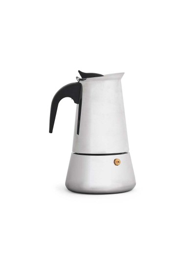Cafetière Italienne Noir Argenté Acier 4 Tasses