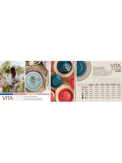 Vajilla Quid Vita Aqua Azul Cerámica 18 Piezas