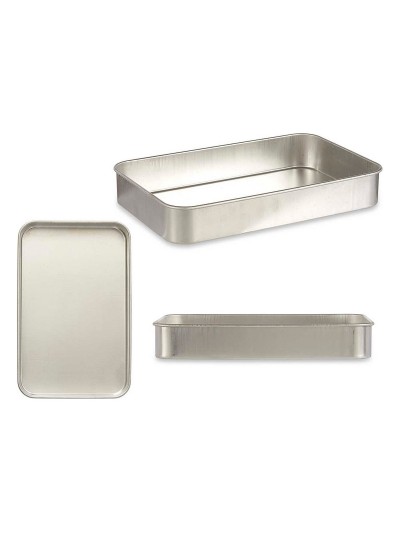 Plat à gratin 26 x 6,5 x 41 cm Argenté Aluminium