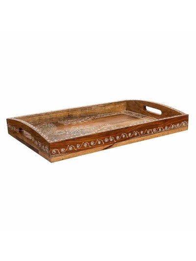 Plateau Alexandra House Living Blanc Naturel Bois de manguier 29 x 6 x 43 cm