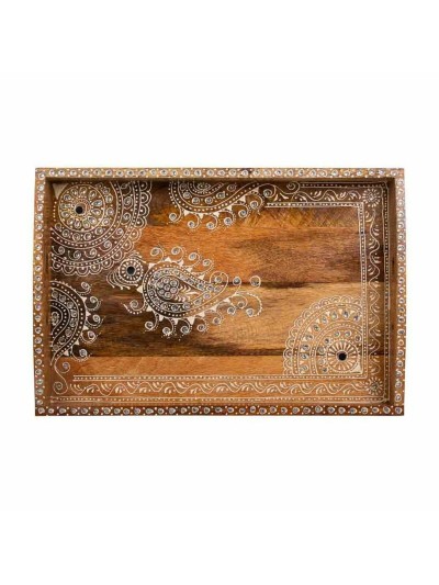 Plateau Alexandra House Living Blanc Naturel Bois de manguier 29 x 6 x 43 cm