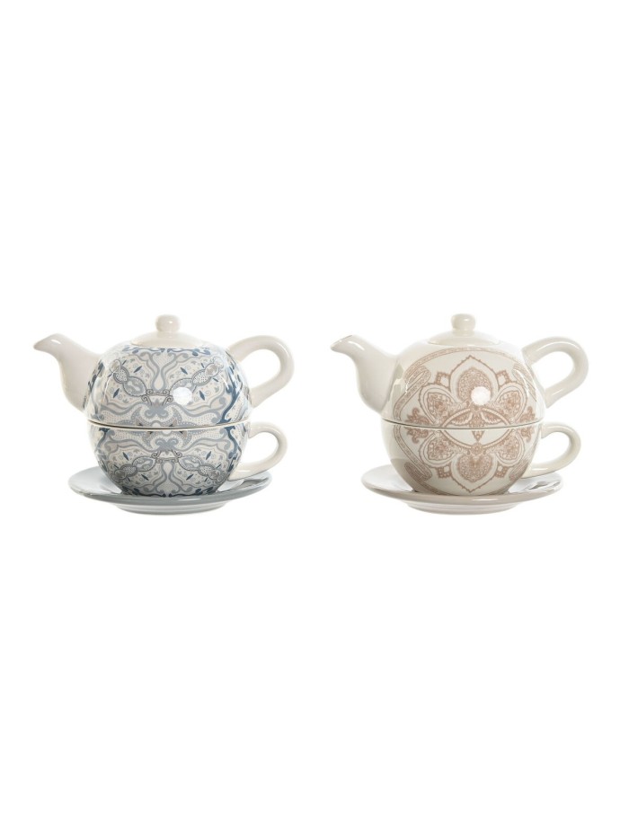 Teapot Home ESPRIT Blue White Beige Light Pink Dolomite 750 ml (2 Units)