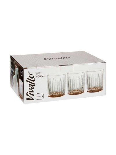 Vaso Exotic Cristal Marrón 6 Unidades (330 ml)