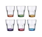 Glass Red Purple Blue Pink Green Yellow Glass (285 ml) (6 Units)