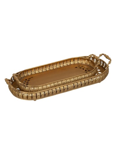 Bandeja de Aperitivos Dorado Hierro 55 x 22 x 8,5 cm (2 Unidades)