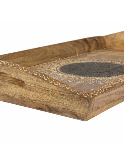 Bandeja Alexandra House Living Blanco Natural Madera de mango 25 x 6 x 48 cm