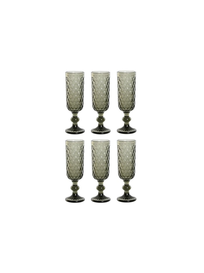 Set of cups Home ESPRIT Grey Crystal 150 ml (6 Units)