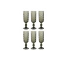 Set de Verres Home ESPRIT Gris Verre 150 ml (6 Unités)