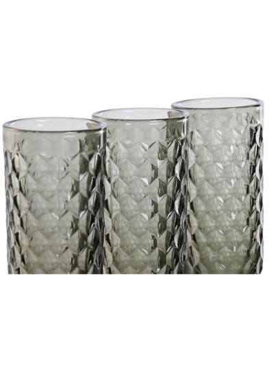 Set de Verres Home ESPRIT Gris Verre 150 ml (6 Unités)