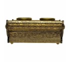 Tray Alexandra House Living Golden Glass Aluminium MDF Wood 27 x 7 x 33 cm