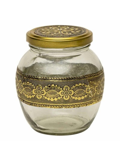 Tray Alexandra House Living Golden Glass Aluminium MDF Wood 27 x 7 x 33 cm